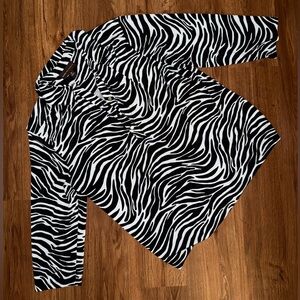 Dana Buchman Black and White Zebra Pattern Blouse